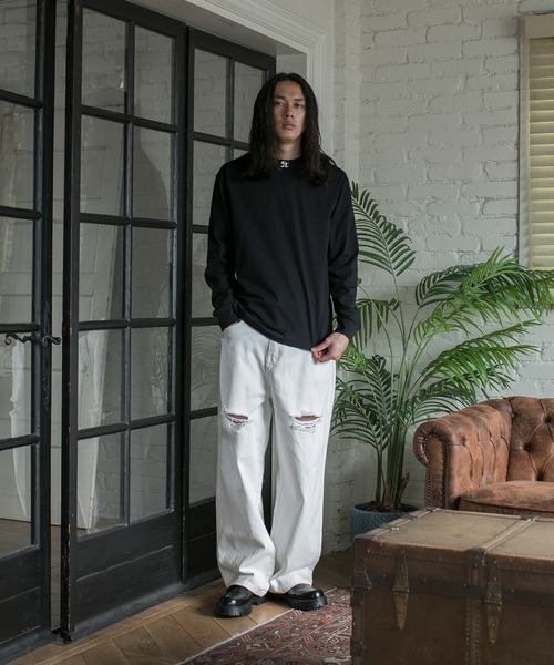 aimoha(アイモハ)の「【aimoha neo】EMBROIDERY CREWNECK SWEATER(スウェット・メンズ・ブラック/ホワイト・0/1/2/3)」の5枚目の写真