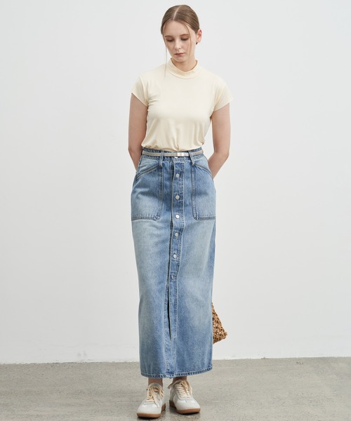 ELOOPS(イーループス)の「【ELOOPS】ドレープショートスリーブトップス(Tシャツ/カットソー・レディース・サックスブルー系/ライトイエロー/オリーブ/ブラック・S/M/L)」の22枚目の写真