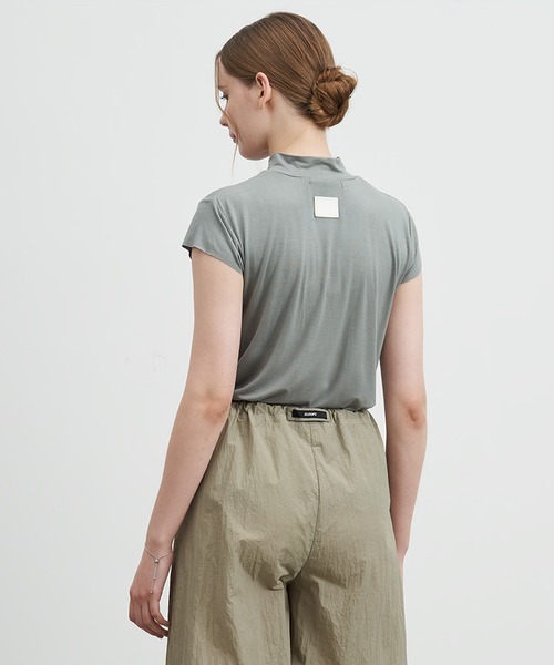 ELOOPS(イーループス)の「【ELOOPS】ドレープショートスリーブトップス(Tシャツ/カットソー・レディース・サックスブルー系/ライトイエロー/オリーブ/ブラック・S/M/L)」の14枚目の写真