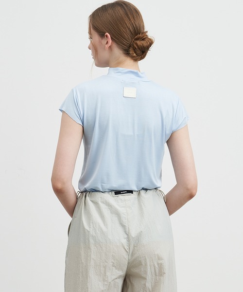 ELOOPS(イーループス)の「【ELOOPS】ドレープショートスリーブトップス(Tシャツ/カットソー・レディース・サックスブルー系/ライトイエロー/オリーブ/ブラック・S/M/L)」の17枚目の写真