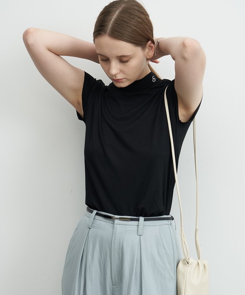 ELOOPS(イーループス)の「【ELOOPS】ドレープショートスリーブトップス(Tシャツ/カットソー・レディース・サックスブルー系/ライトイエロー/オリーブ/ブラック・S/M/L)」の18枚目の写真