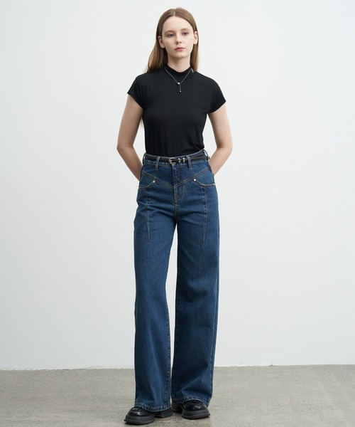 ELOOPS(イーループス)の「【ELOOPS】ドレープショートスリーブトップス(Tシャツ/カットソー・レディース・サックスブルー系/ライトイエロー/オリーブ/ブラック・S/M/L)」の19枚目の写真