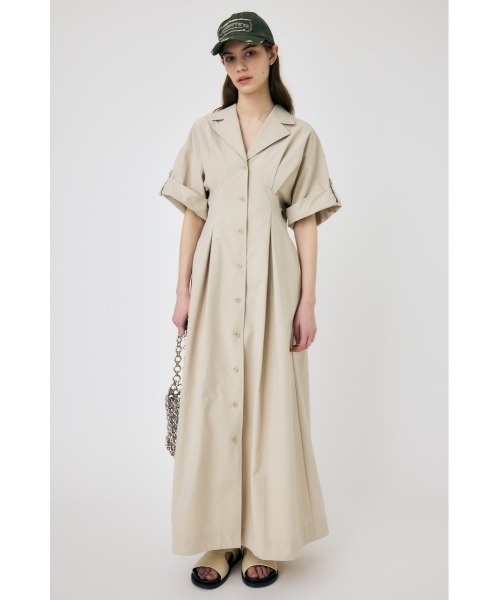 MOUSSY（マウジー）の「OPEN COLLAR SAFARI ドレス（ワンピース・レディース・アイボリー/グレー/ブラック・2/1）」の14枚目の写真