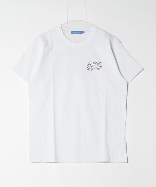 ムラサキスポーツ（ムラサキスポーツ）の「ALOHA PEOPLE/アロハピープル 半袖 Tシャツ バックプリント カーシヴ MOAP24SL003（Tシャツ/カットソー・レディース・ホワイト×グリーン/ホワイト×ブルー・L/M）」の3枚目の写真