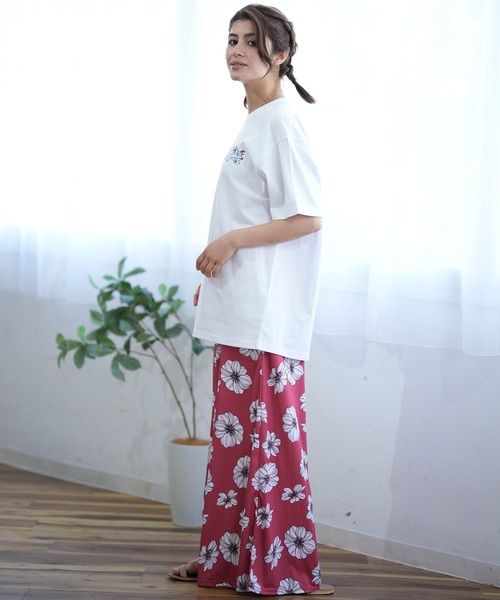 ムラサキスポーツ（ムラサキスポーツ）の「ALOHA PEOPLE/アロハピープル 半袖 Tシャツ バックプリント カーシヴ MOAP24SL003（Tシャツ/カットソー・レディース・ホワイト×グリーン/ホワイト×ブルー・L/M）」の7枚目の写真