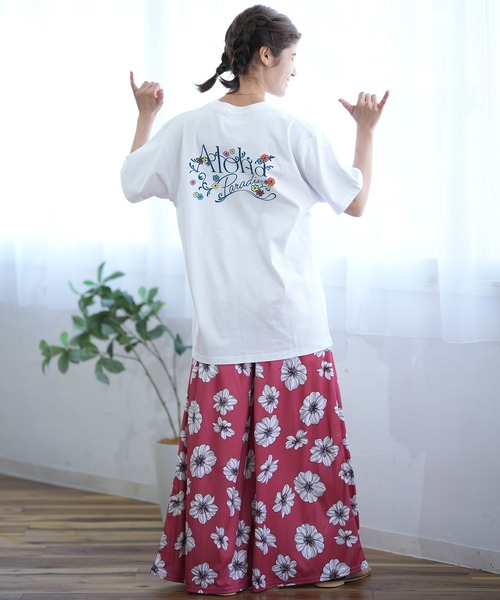 ムラサキスポーツ（ムラサキスポーツ）の「ALOHA PEOPLE/アロハピープル 半袖 Tシャツ バックプリント カーシヴ MOAP24SL003（Tシャツ/カットソー・レディース・ホワイト×グリーン/ホワイト×ブルー・L/M）」の8枚目の写真