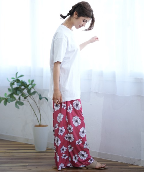 ムラサキスポーツ（ムラサキスポーツ）の「ALOHA PEOPLE/アロハピープル 半袖 Tシャツ バックプリント カーシヴ MOAP24SL003（Tシャツ/カットソー・レディース・ホワイト×グリーン/ホワイト×ブルー・L/M）」の9枚目の写真
