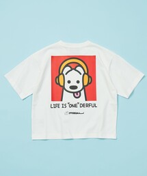 FREAK'S STORE（フリークスストア）の「matsui×FREAK'S STORE/マツイ×フリークスストア 別注「ミュージック」キッズ バックプリント クルーネック半袖Tシャツ(子供用)（Tシャツ/カットソー・メンズ）」