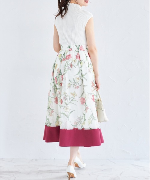 新品　DAMA collection フラワープリント フレアスカート　M フラワープリントフレアスカート | JILL by JILL STUART（ジル