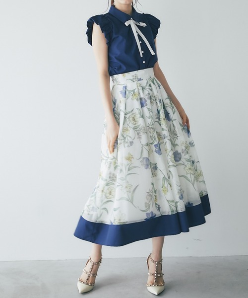 新品　DAMA collection フラワープリント フレアスカート　M フラワープリントフレアスカート | JILL by JILL STUART（ジル