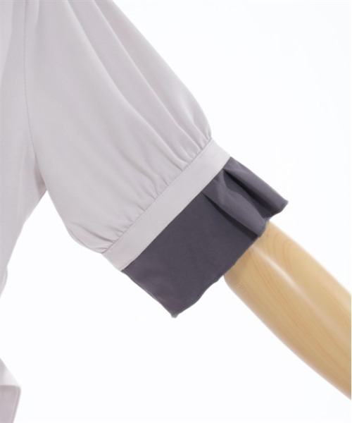 axes femme（アクシーズファム）の「プリーツバイカラーワンピース（シャツワンピース・レディース・グレー/カーキ/ネイビー・FREE）」の14枚目の写真