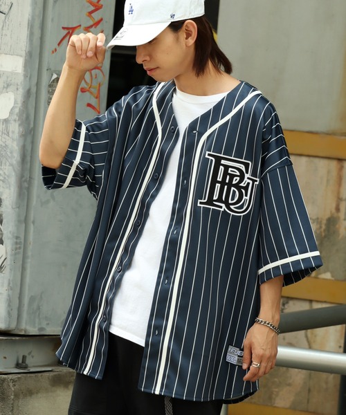 FUBU（ フブ）の「【FUBU/フブ】Stripe Baseball Shirts