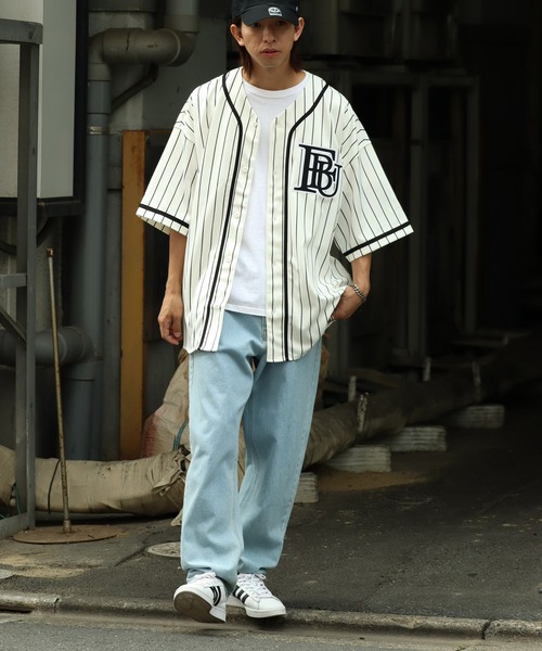FUBU（ フブ）の「【FUBU/フブ】Stripe Baseball Shirts