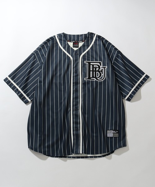 FUBU ベースボールシャツ ナンバリングシャツ ネイビー 紺 ホワイト 白 FUBU ベースボールシャツ ナンバリングシャツ ネイビー 紺