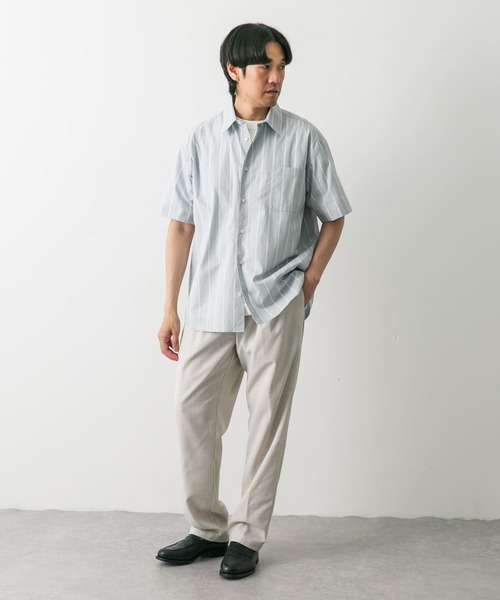URBAN RESEARCH DOORS(アーバンリサーチドアーズ)の「ストライプレギュラーカラーショートスリーブシャツ(シャツ/ブラウス・メンズ・グリーン系その他/ベージュ系その他/ブルー系その他・MEDIUM/LARGE)」の20枚目の写真