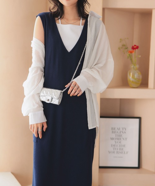 KOBE LETTUCE（コウベレタス）の「前後2wayカップ付きホルターストラップリブキャミソール（タンクトップ・レディース・オフホワイト/アイボリー系/ライトグリーン/マスタード/モカ/ブラック・L/M）」の7枚目の写真