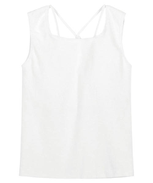 KOBE LETTUCE（コウベレタス）の「前後2wayカップ付きホルターストラップリブキャミソール（タンクトップ・レディース・オフホワイト/アイボリー系/ライトグリーン/マスタード/モカ/ブラック・L/M）」の22枚目の写真