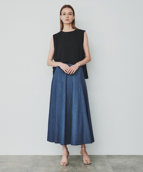 cloenc（クロエンス）の「◆コットンリネンデニムフレアスカート（デニムスカート・レディース・ネイビー/ブルー系その他・01/02/03）」の15枚目の写真