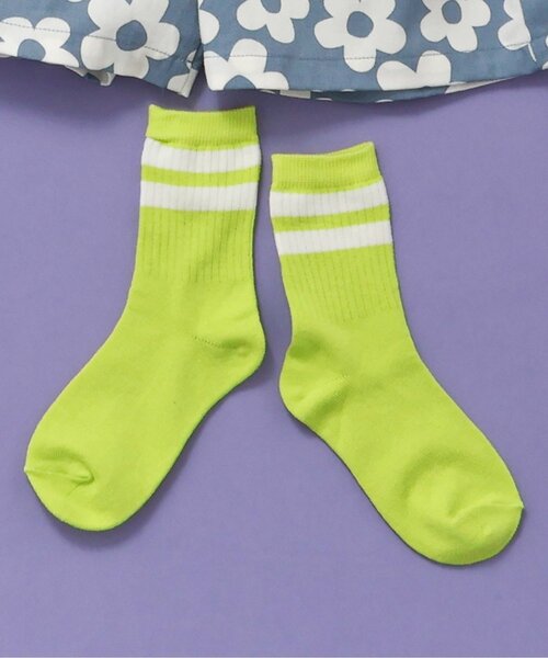 BREEZE（ブリーズ）の「【20周年】HAPPY FO SMILE ソックス（ソックス/靴下・キッズ・オフホワイト/オレンジ/グリーン/ライム/ピンク/ブルー・21/18/15 ）」の3枚目の写真