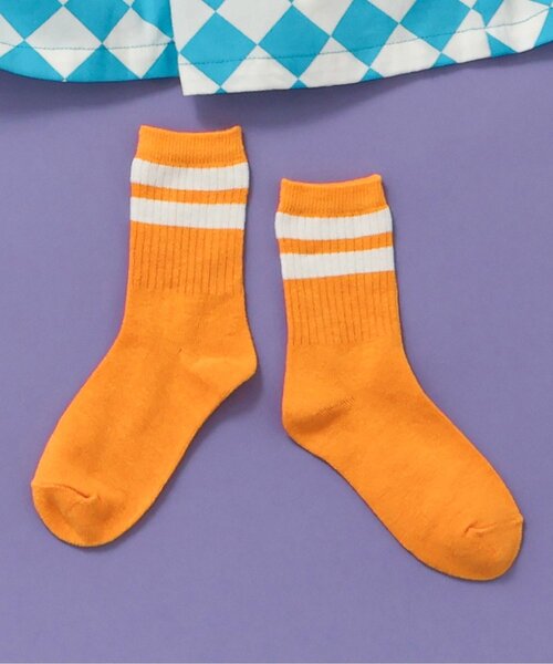 BREEZE（ブリーズ）の「【20周年】HAPPY FO SMILE ソックス（ソックス/靴下・キッズ・オフホワイト/オレンジ/グリーン/ライム/ピンク/ブルー・21/18/15 ）」の6枚目の写真