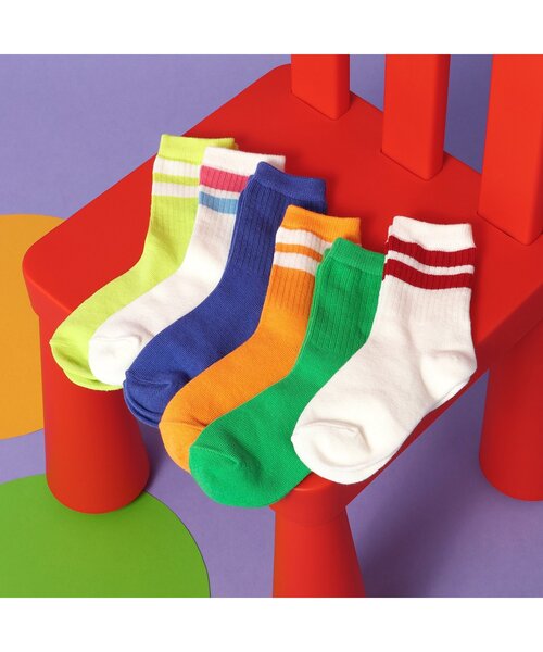 BREEZE（ブリーズ）の「【20周年】HAPPY FO SMILE ソックス（ソックス/靴下・キッズ・オフホワイト/オレンジ/グリーン/ライム/ピンク/ブルー・21/18/15 ）」の20枚目の写真