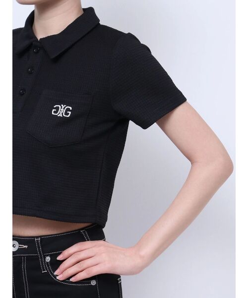 GYDA(ジェイダ)の「Symmetry GYDA ラメembroideryポロトップス(Tシャツ/カットソー・レディース・ブラック/レッド/オフホワイト・FREE)」の13枚目の写真