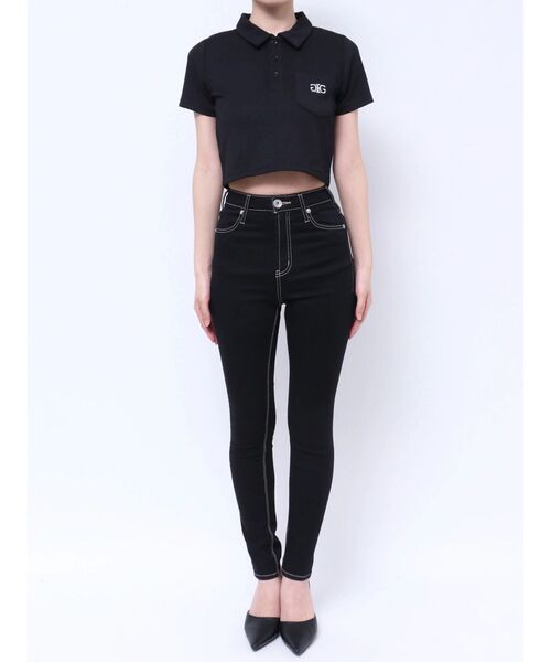 GYDA(ジェイダ)の「Symmetry GYDA ラメembroideryポロトップス(Tシャツ/カットソー・レディース・ブラック/レッド/オフホワイト・FREE)」の16枚目の写真