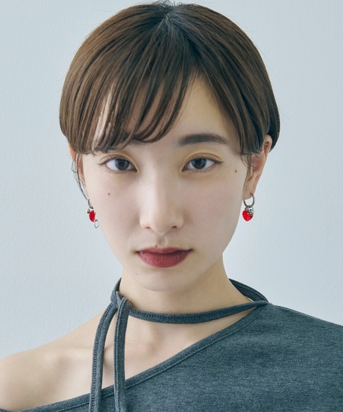 GOLDY（ゴールディ）の「シマー ハート チャーム ピアス（ピアス（両耳用）・レディース・ブラック/レッド/マルチ/クリア・FREE）」の6枚目の写真