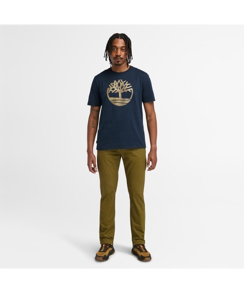 【Timberland】迷彩ロゴ 半袖 Tシャツ グリーン / 送料無料 セール】メンズ 半袖 ノースウッド ツリー カモ ロゴ Tシャツ（T