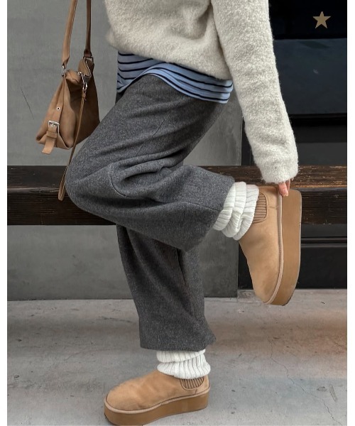 Java（ジャバ）の「《JaVaジャバコラボ》冬のトレンドアイテム！厚底ソックスムートンブーツ（ブーツ・レディース・ブラック/ライトベージュ・MEDIUM/LARGE/X-LARGE/SMALL）」の19枚目の写真