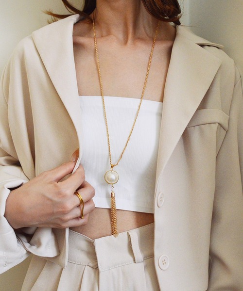 styiro（スタイロ）の「ニッケルフリー チェーンタッセルメタルロングネックレス（ネックレス・レディース・シルバー系2/シルバー/ゴールド系2/ゴールド・FREE）」の4枚目の写真