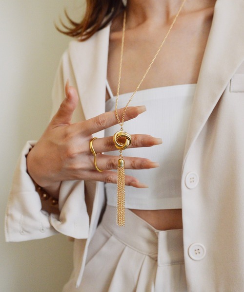styiro（スタイロ）の「ニッケルフリー チェーンタッセルメタルロングネックレス（ネックレス・レディース・シルバー系2/シルバー/ゴールド系2/ゴールド・FREE）」の3枚目の写真