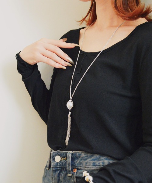 styiro（スタイロ）の「ニッケルフリー チェーンタッセルメタルロングネックレス（ネックレス・レディース・シルバー系2/シルバー/ゴールド系2/ゴールド・FREE）」の15枚目の写真