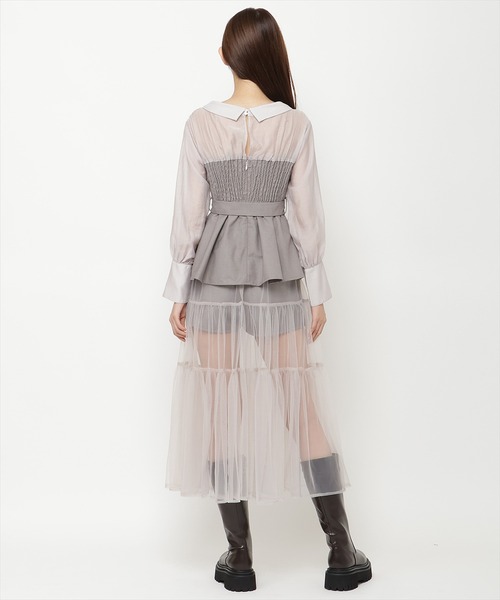 REDYAZEL（レディアゼル）の「シャツドッキングベアワンピース（ワンピース・レディース・ライトグレー/ブラック/ブルー/ブラック系その他5・SMALL/MEDIUM）」の15枚目の写真