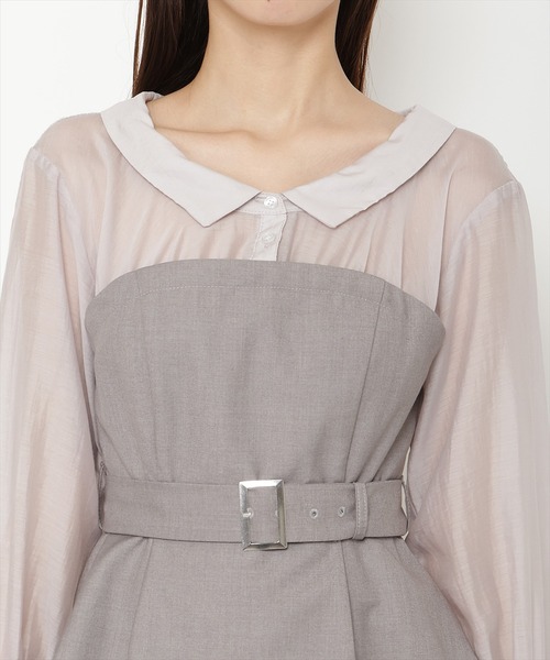 REDYAZEL（レディアゼル）の「シャツドッキングベアワンピース（ワンピース・レディース・ライトグレー/ブラック/ブルー/ブラック系その他5・SMALL/MEDIUM）」の14枚目の写真