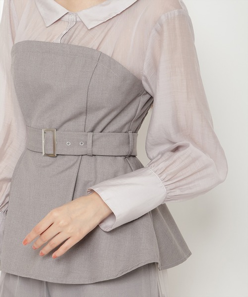 REDYAZEL（レディアゼル）の「シャツドッキングベアワンピース（ワンピース・レディース・ライトグレー/ブラック/ブルー/ブラック系その他5・SMALL/MEDIUM）」の12枚目の写真