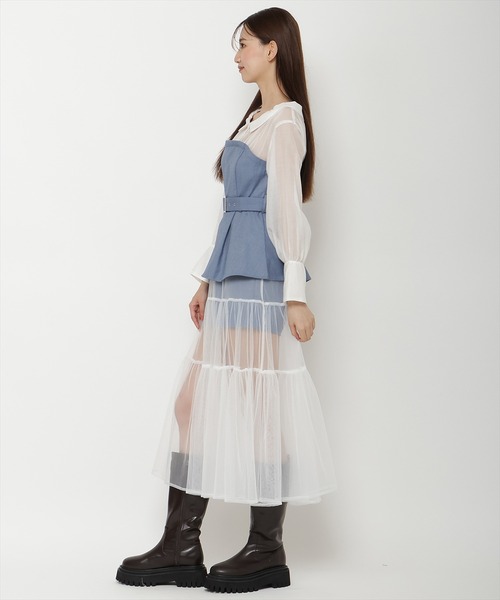 REDYAZEL（レディアゼル）の「シャツドッキングベアワンピース（ワンピース・レディース・ライトグレー/ブラック/ブルー/ブラック系その他5・SMALL/MEDIUM）」の10枚目の写真