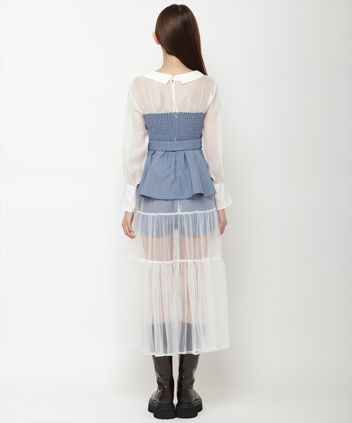 REDYAZEL（レディアゼル）の「シャツドッキングベアワンピース（ワンピース・レディース・ライトグレー/ブラック/ブルー/ブラック系その他5・SMALL/MEDIUM）」の9枚目の写真