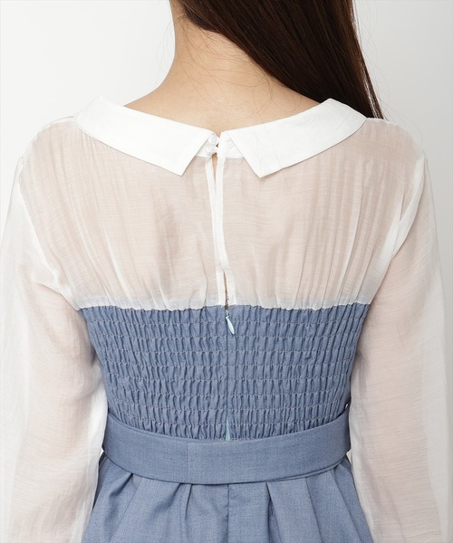 REDYAZEL（レディアゼル）の「シャツドッキングベアワンピース（ワンピース・レディース・ライトグレー/ブラック/ブルー/ブラック系その他5・SMALL/MEDIUM）」の7枚目の写真