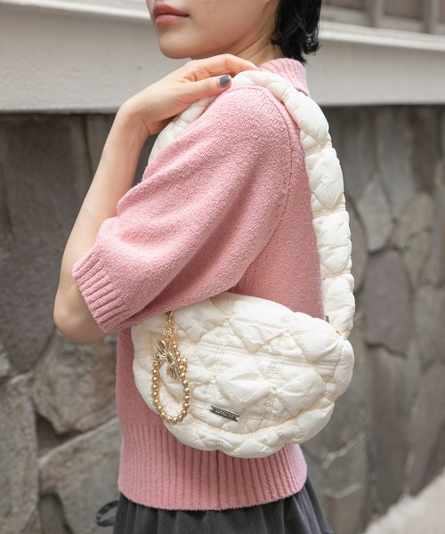 3.3 Field Trip （3.3フィールドトリップ）の「3.3 Field Trip／パフショルダーバッグ（ショルダーバッグ・レディース・ブラック/アイボリー/グレー・ONE SIZE）」の2枚目の写真