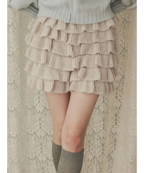 merry jenny　モヘヤライクティアードショートパンツ merry jenny（メリージェニー）の「モヘヤライクティアード