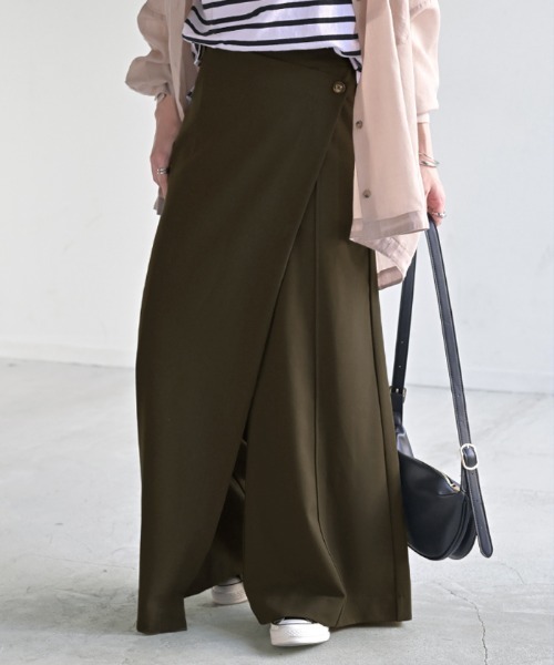 HUG.U(ハグユー)の「リネンラップパンツ(その他パンツ・レディース・モカ/オートミール/ブラック/オリーブ/ブルー/カーキ/ブラック系その他2/グレイッシュベージュ/ホワイト/ベージュ/ブラック系その他・レギュラー丈/トール丈)」の10枚目の写真