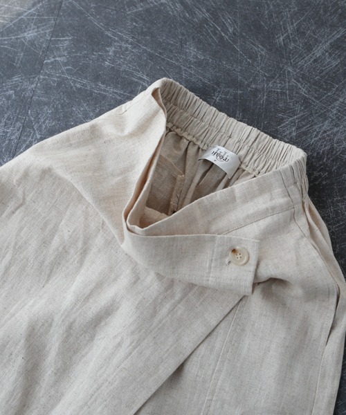 HUG.U(ハグユー)の「リネンラップパンツ(その他パンツ・レディース・モカ/オートミール/ブラック/オリーブ/ブルー/カーキ/ブラック系その他2/グレイッシュベージュ/ホワイト/ベージュ/ブラック系その他・レギュラー丈/トール丈)」の22枚目の写真