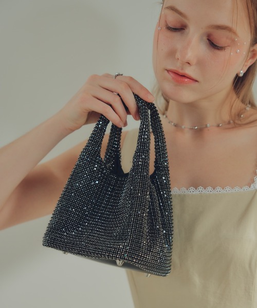 ECREL（エクレール）の「ビジューミニバッグ（ショルダーバッグ・レディース・シルバー/ブラック・FREE）」の6枚目の写真