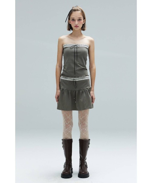 DEARSTALKER（ディアストーカー）の「DEARSTALKER／レースリボンミニスカート（スカート・レディース・カーキ/グレー・FREE）」の22枚目の写真