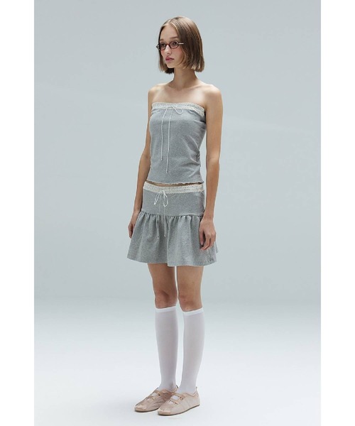 DEARSTALKER（ディアストーカー）の「DEARSTALKER／レースリボンミニスカート（スカート・レディース・カーキ/グレー・FREE）」の14枚目の写真