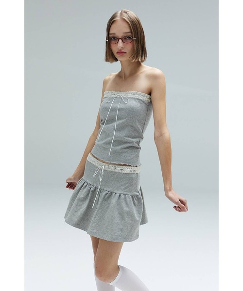DEARSTALKER（ディアストーカー）の「DEARSTALKER／レースリボンミニスカート（スカート・レディース・カーキ/グレー・FREE）」の12枚目の写真