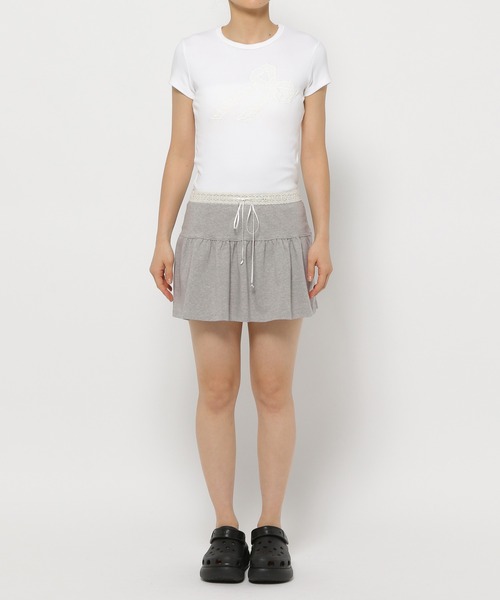 DEARSTALKER（ディアストーカー）の「DEARSTALKER／レースリボンミニスカート（スカート・レディース・カーキ/グレー・FREE）」の11枚目の写真