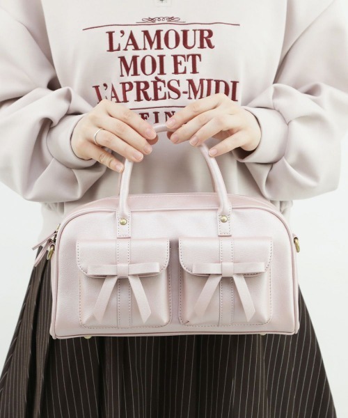 F i.n.t（フィント）の「ダブルリボンハンドバッグ/fint（ハンドバッグ・レディース・シルバー/ライトピンク/ブラック・FREE）」の11枚目の写真