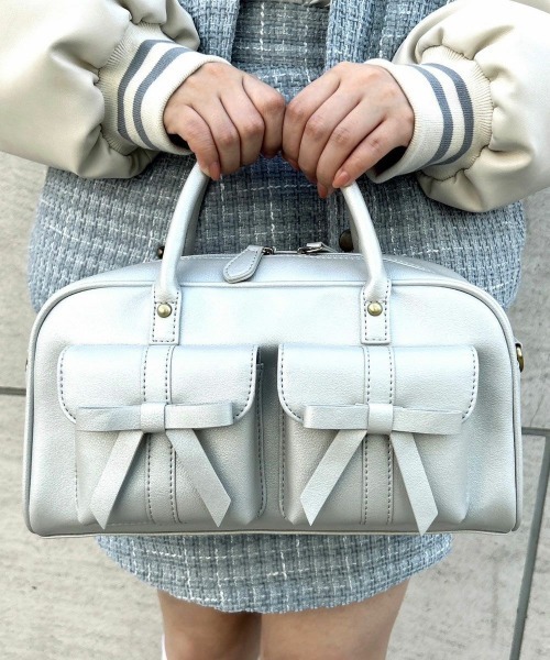 F i.n.t（フィント）の「ダブルリボンハンドバッグ/fint（ハンドバッグ・レディース・シルバー/ライトピンク/ブラック・FREE）」の13枚目の写真